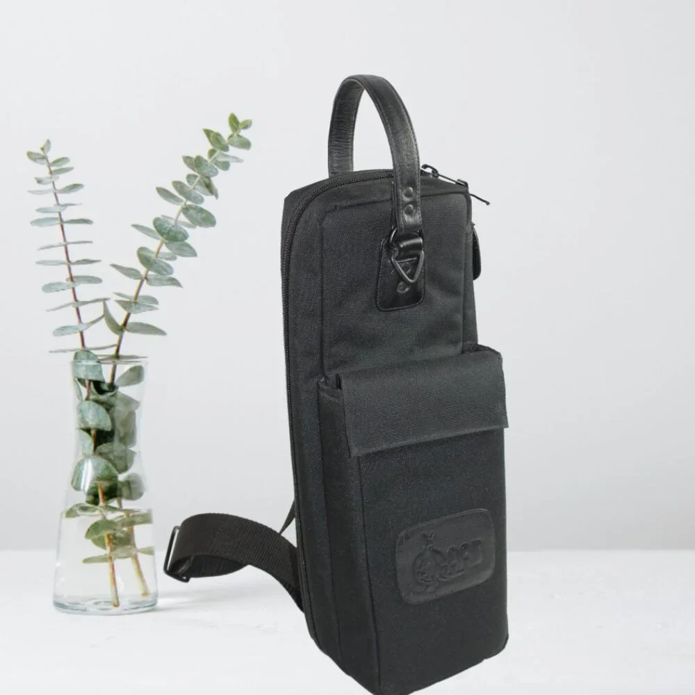 Gard Mid-Suspension Flute Black Canvas Leather Large Accessory Gig Bag - Picture 2 of 7